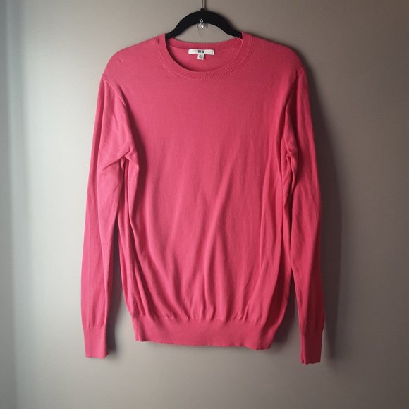 Uniqlo Women's Pink Cotton Cashmere Sweater, Size L - Picture 1 of 12